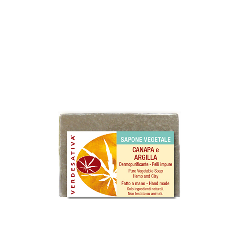 Sapone artigianale canapa e argilla 100% bio degradabile - 100gr